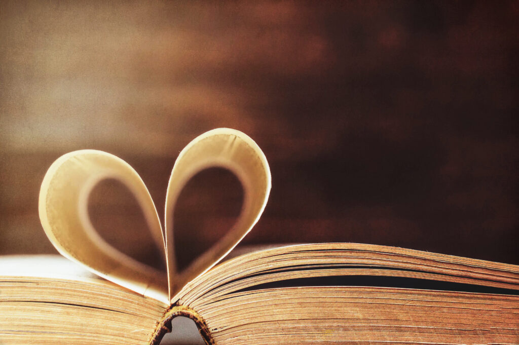 A book with pages in the shape of a heart