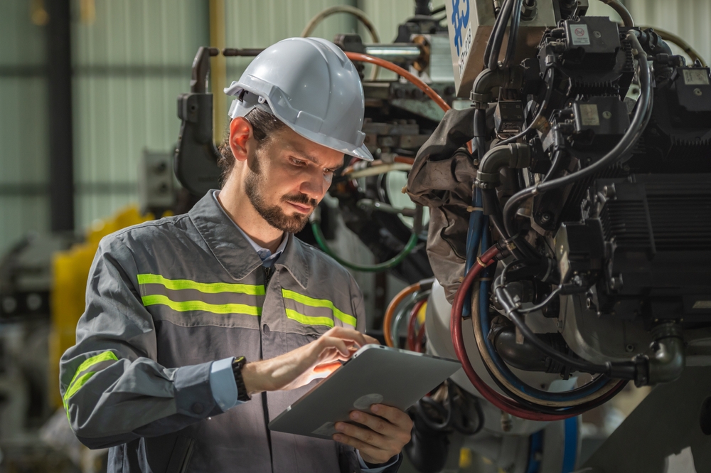 A male automation engineer working.